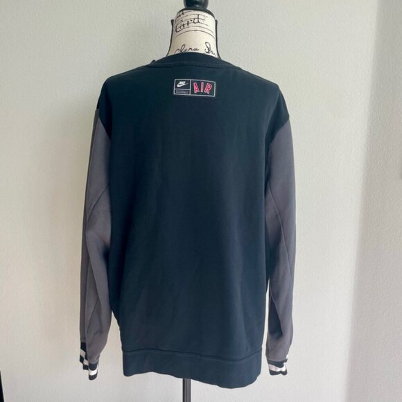 NIKE AIR SWEATSHIRT BLACK/GRAY SZ M BIG LOGO CASUAL ATHLETIC CORE VERSATILE - Picture 9 of 16